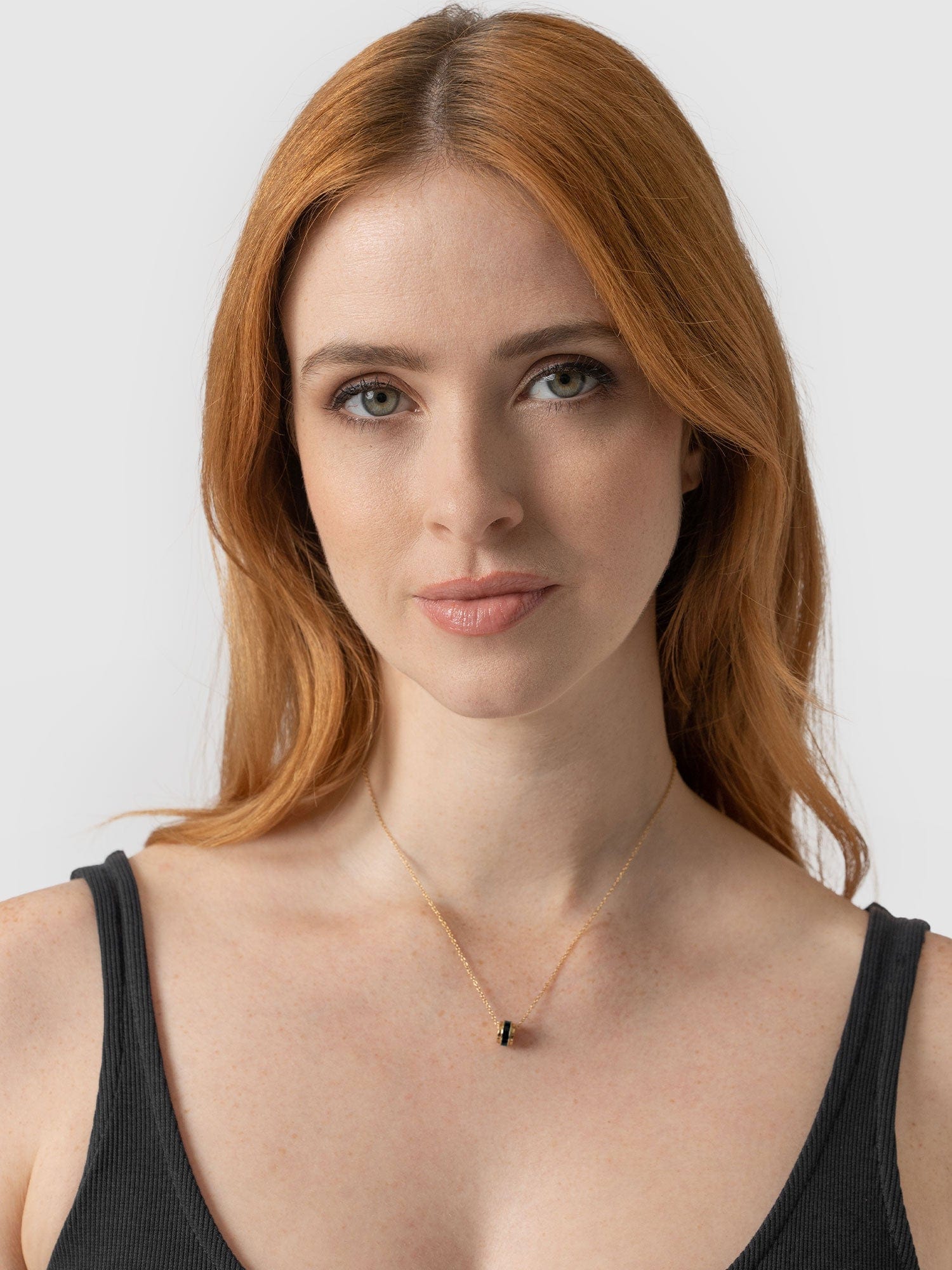 Enamel Stripe Charm Necklace Gold and Black - Women's Jewellery | Saint + Sofia® UK